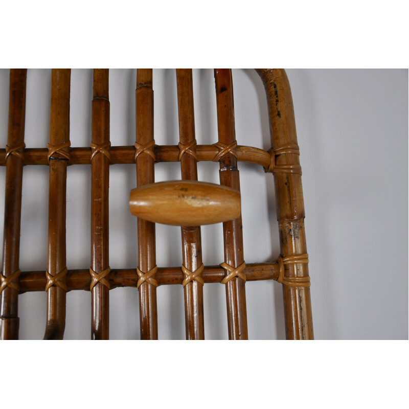 Vintage italian coat rack in rattan