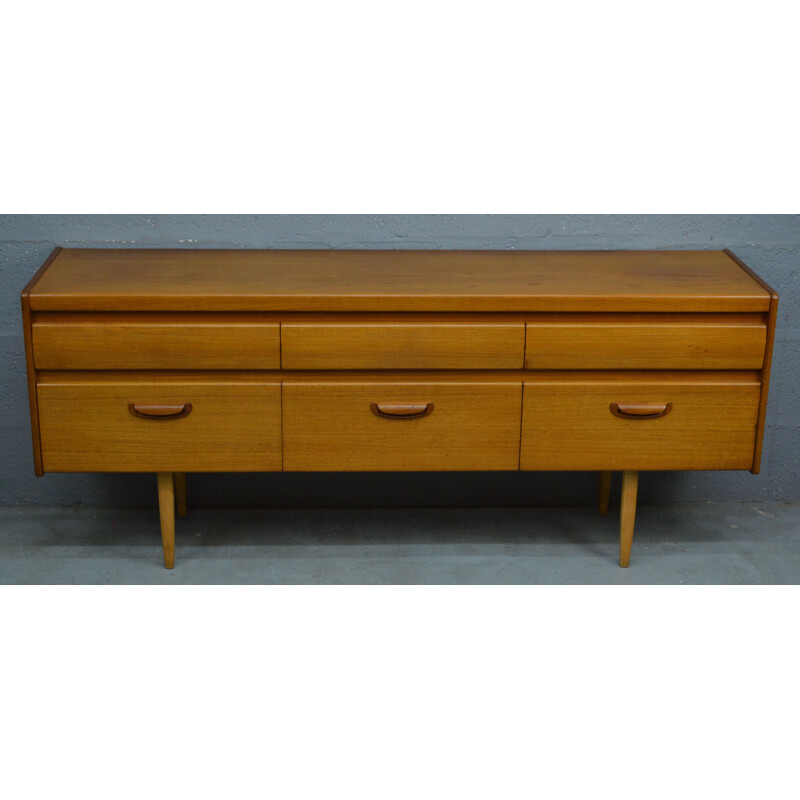 Vintage sideboard with 6 drawers by William Lawrence, 1960s