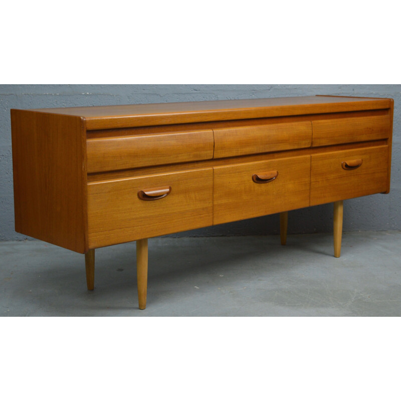 Vintage sideboard with 6 drawers by William Lawrence, 1960s