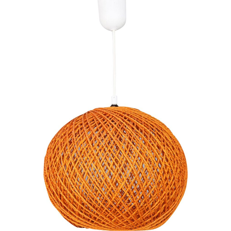 Suspension orange vintage en corde