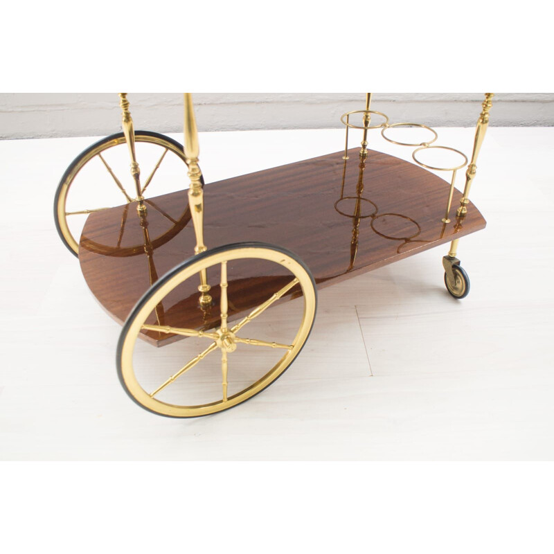 Vintage foldable trolley Holywood Regency style