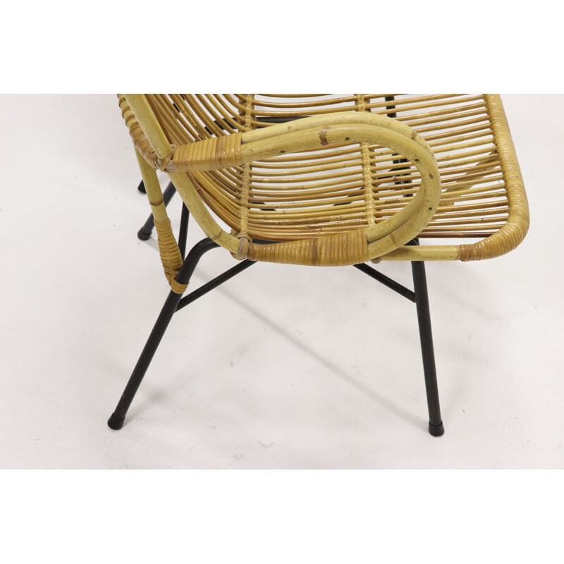 Vintage set of 2 side chairs in rattan by Dirk van Sliedregt