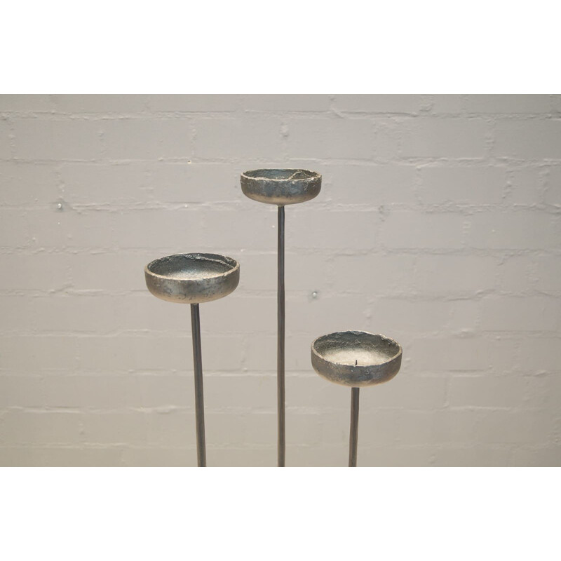 Pair of vintage iron candle holders by Manfred Bredohl for Bredohl Design Vulkanschmiede