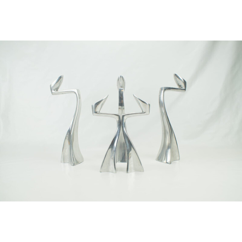 Vintage set of 5 Arclumis candleholders in aluminium by Matthew Hilton for SCP