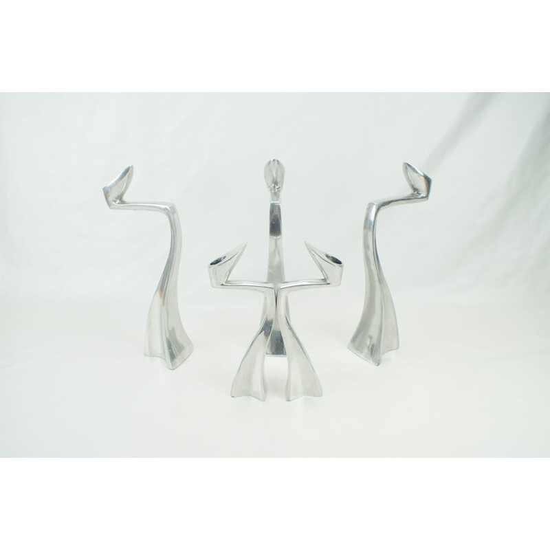 Vintage set of 5 Arclumis candleholders in aluminium by Matthew Hilton for SCP