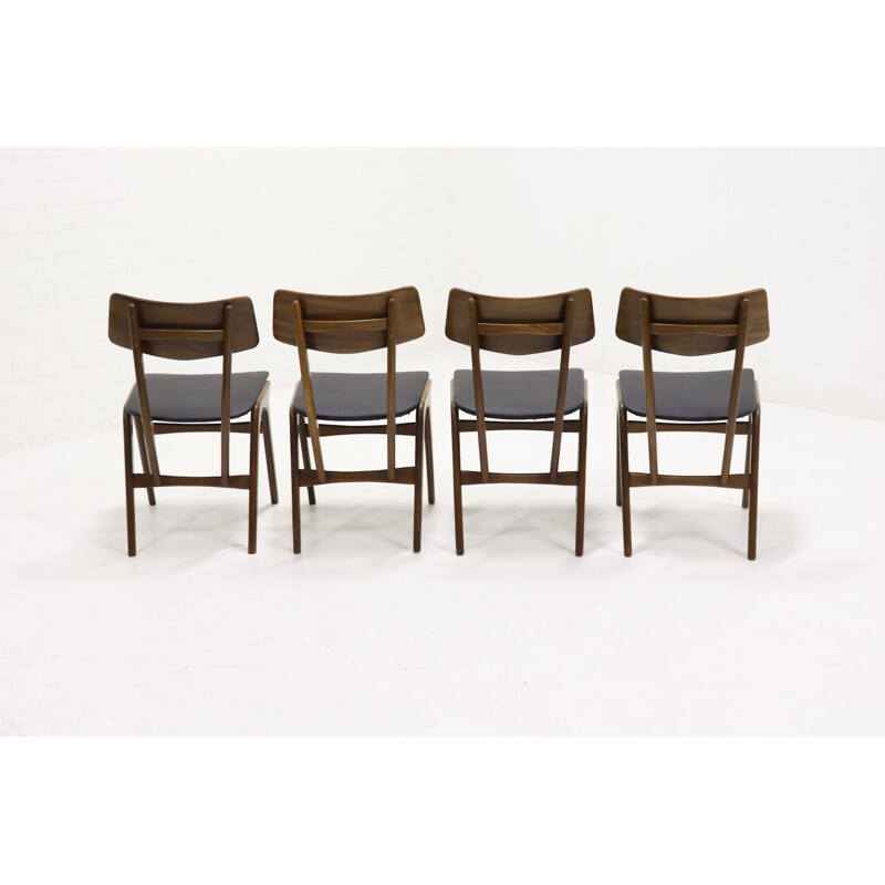 Vintage set of 4 dining chairs in teak by Louis van Teeffelen for Wébé