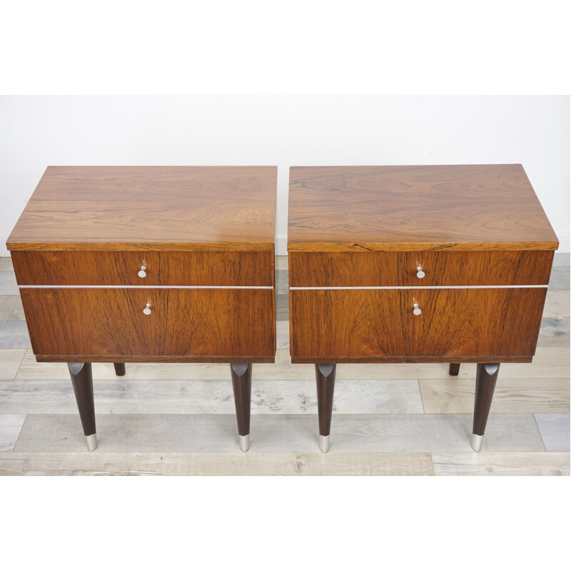 Pair of nightstands in rosewood, 1950