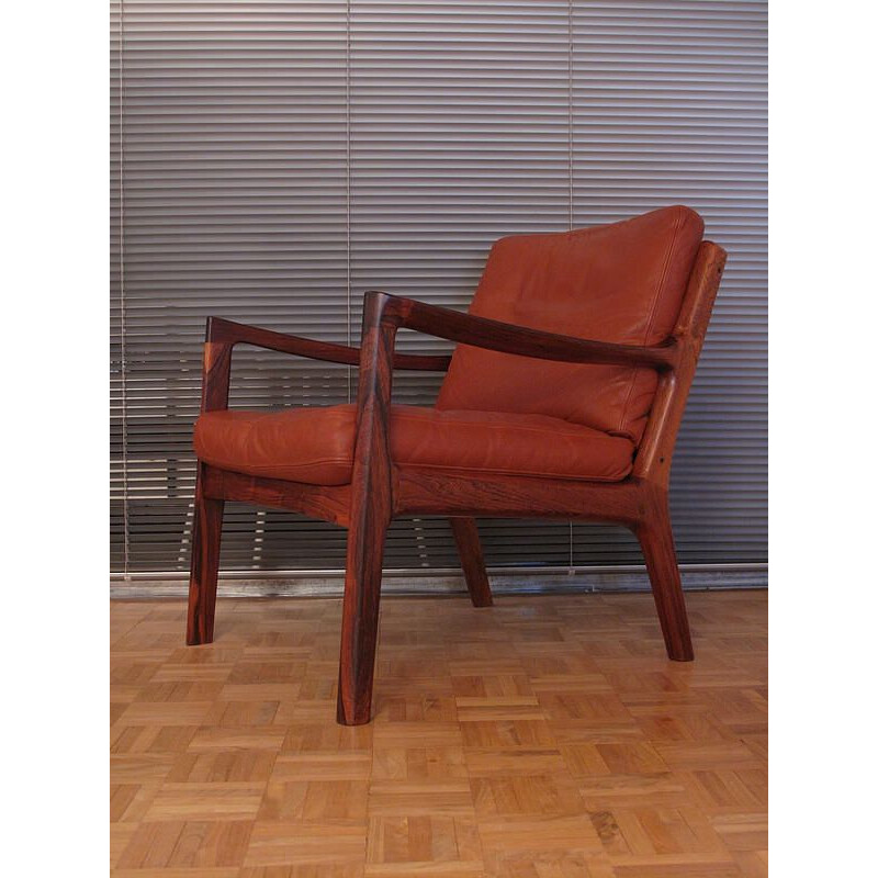 Vintage rosewood armchair by Ole Wanscher for France & Son