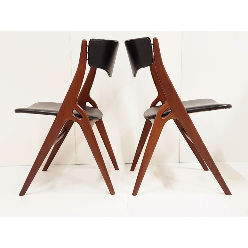 Set of 4 vintage Scandinavian chairs in teak