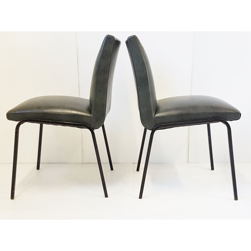 Set of 6 vintage chairs by Pierre Guariche for Meurop