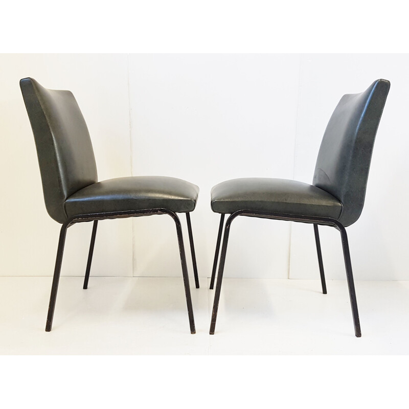 Set of 6 vintage chairs by Pierre Guariche for Meurop