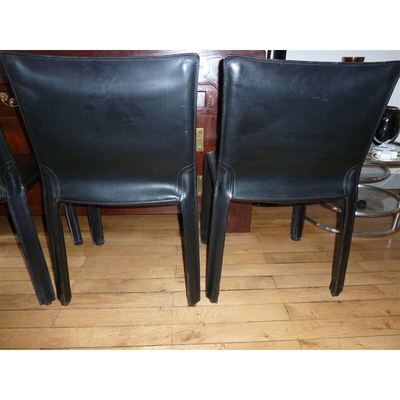 Set of 4 Cab 412 chairs in leather, Mario BELLINI, Cassina edition - 1980s