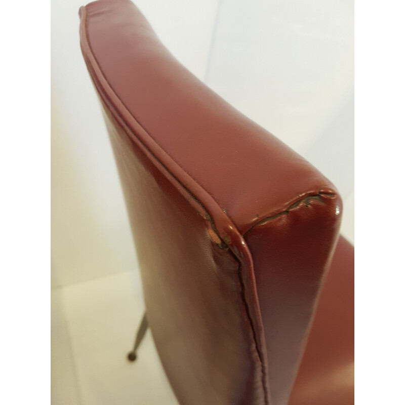 Suite van 4 vintage rode stoelen van Erton