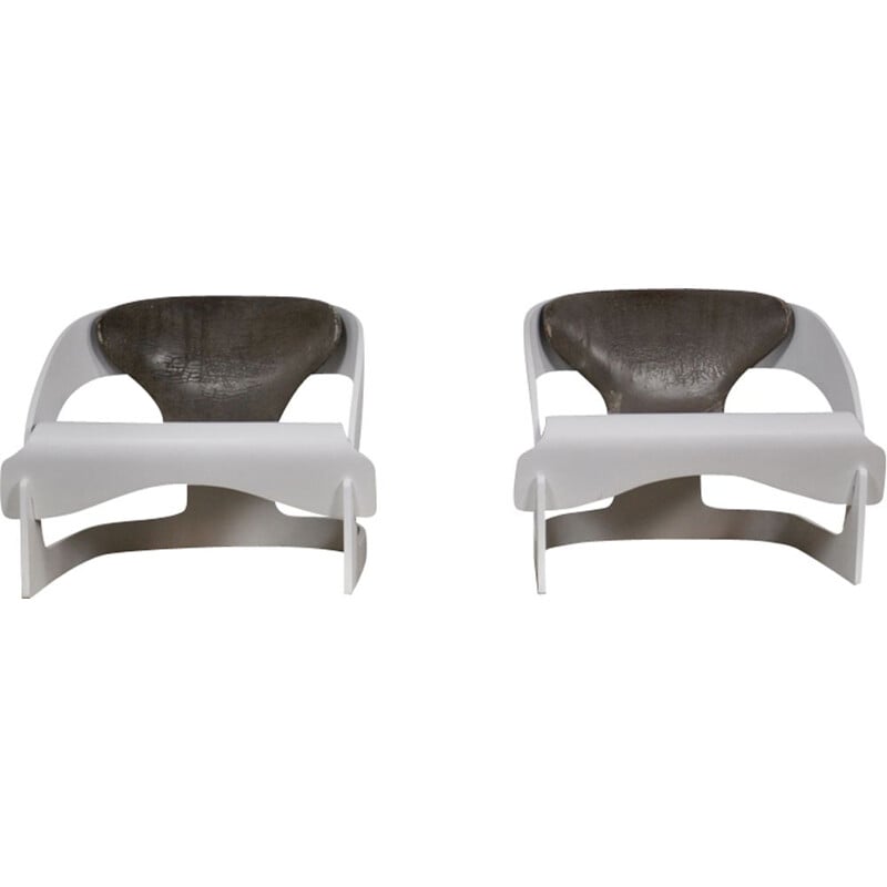 Set of 2 vintage armchairs by Joe Colombo for Kartell