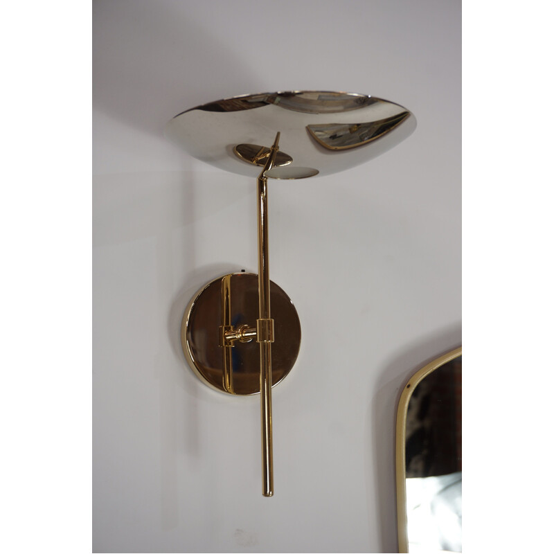 2 vintage wall lamps in brass by Leonardo Marelli