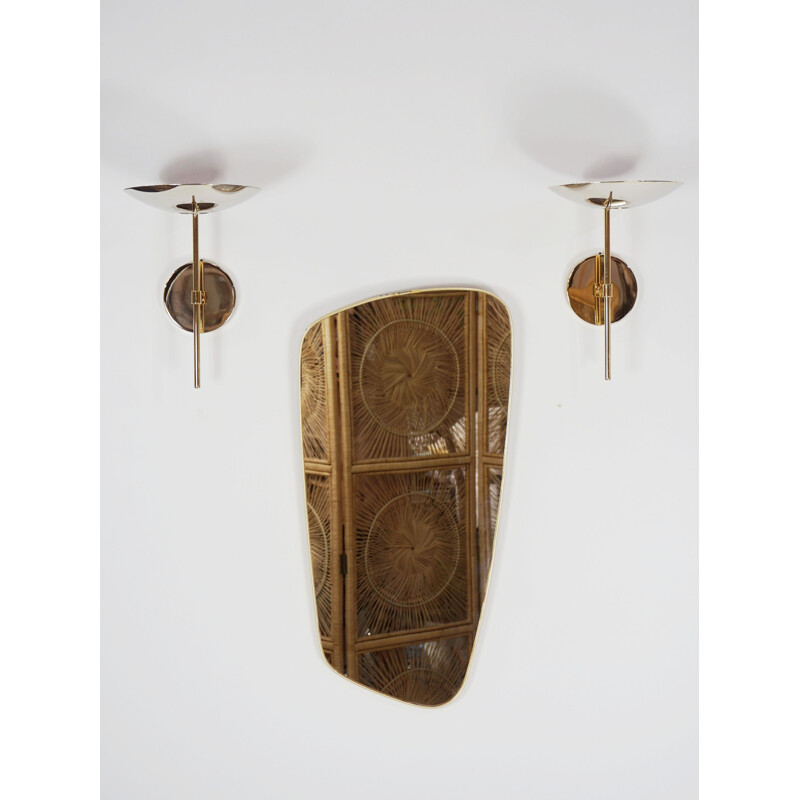 2 vintage wall lamps in brass by Leonardo Marelli