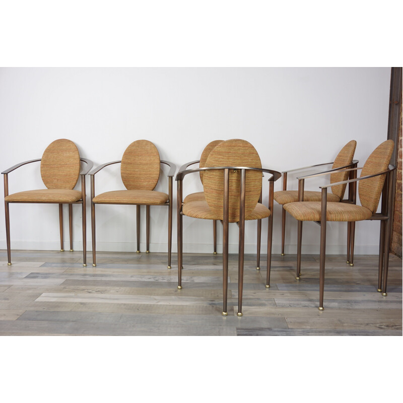 Set of 6 vintage armchairs by Belgo Chrom Design