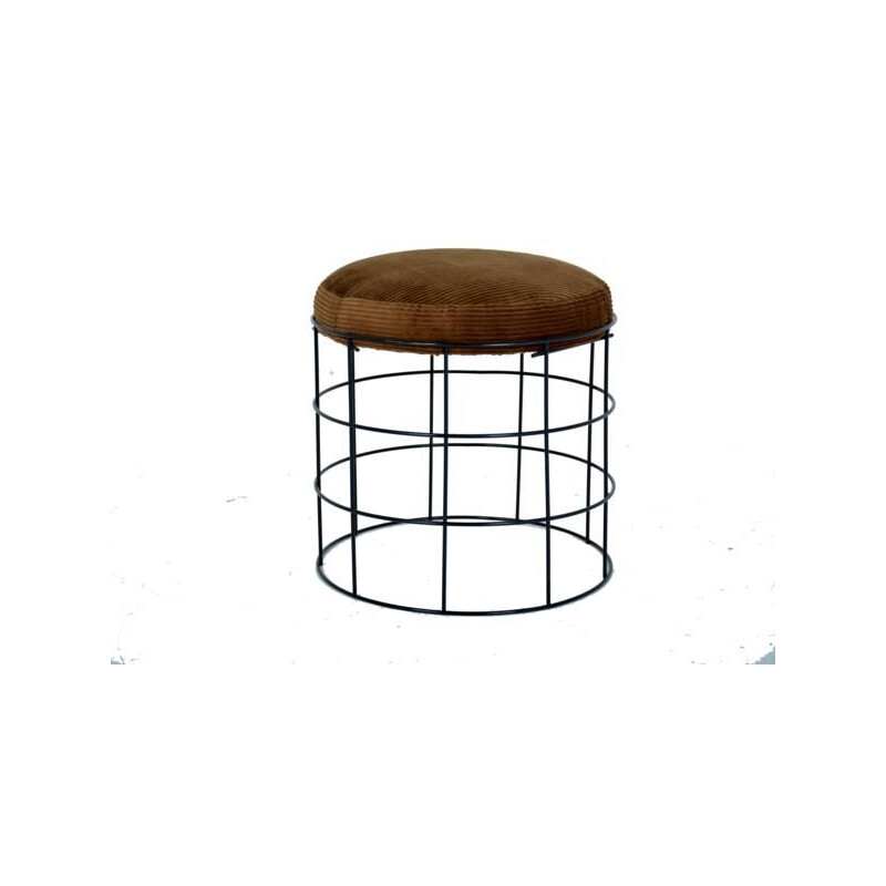 Vintage Dutch stool in metal by Verner Panton