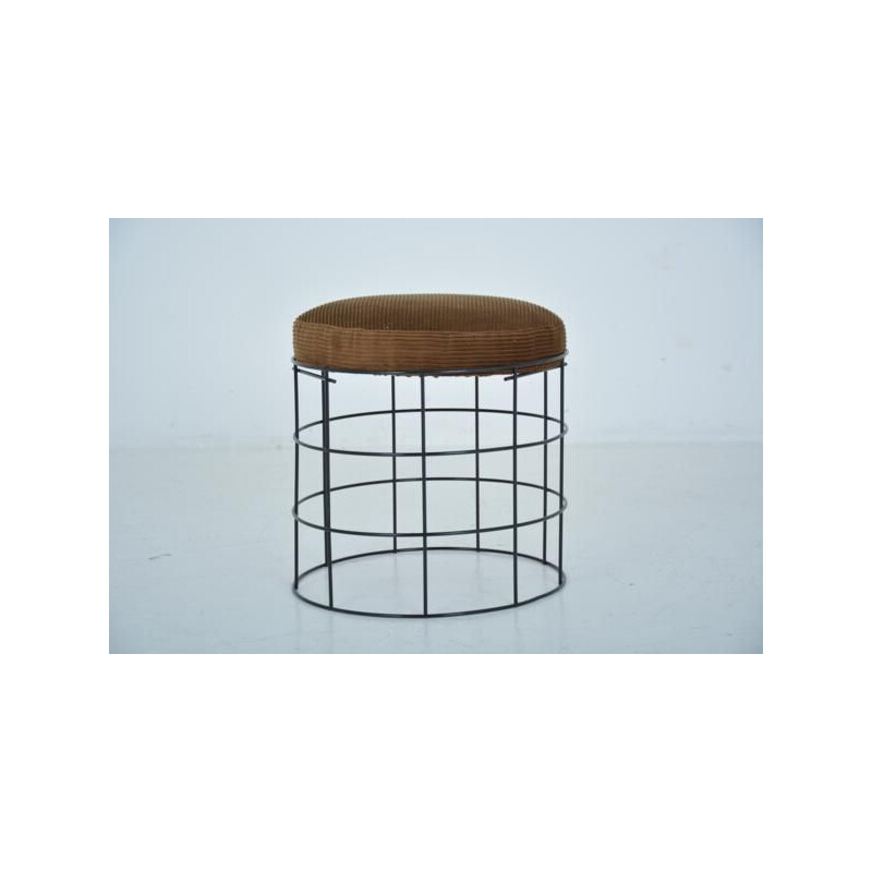 Vintage Dutch stool in metal by Verner Panton