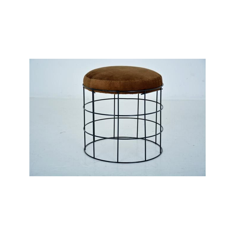 Vintage Dutch stool in metal by Verner Panton