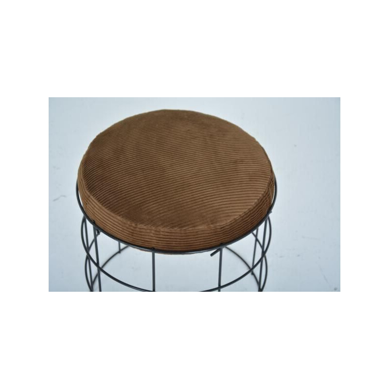 Vintage Dutch stool in metal by Verner Panton