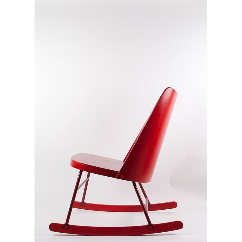 Red vintage rocking chair