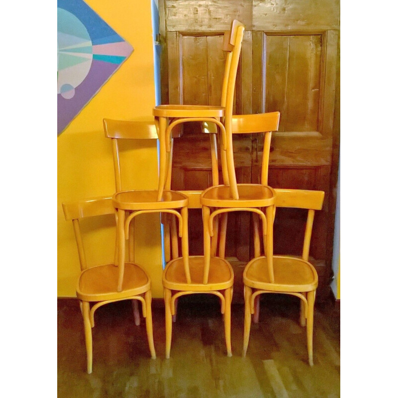 Set von 6 italienischen Stühlen Vintage 1940