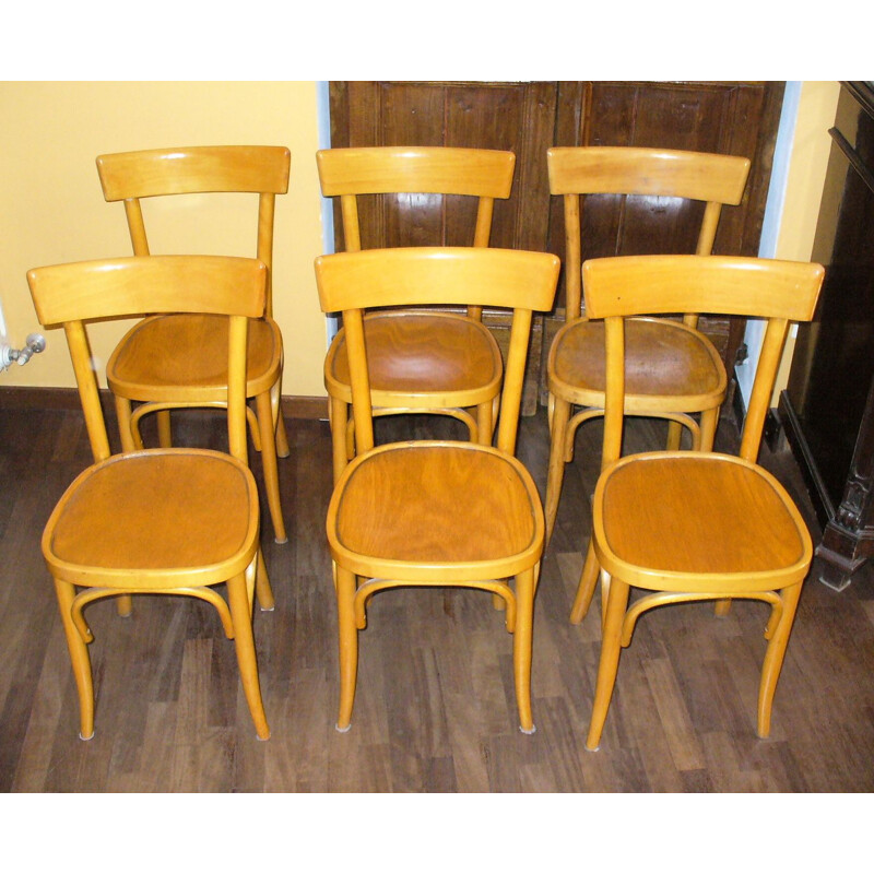 Set van 6 vintage Italiaanse stoelen 1940