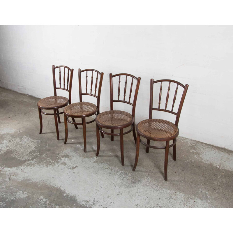 Lot de 4 chaises vintage par Fischel Autriche