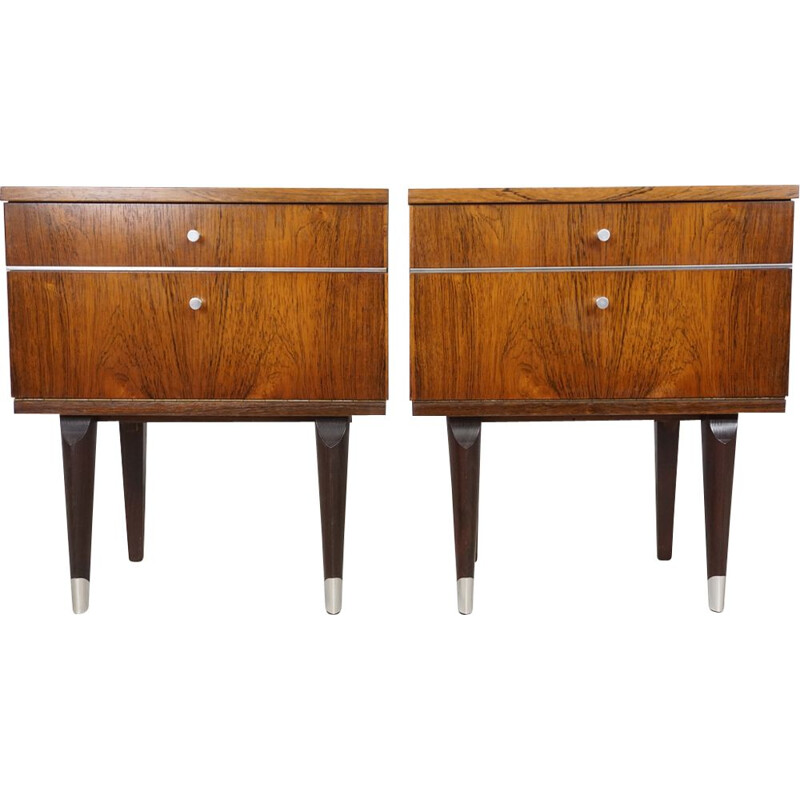 Pair of nightstands in rosewood, 1950