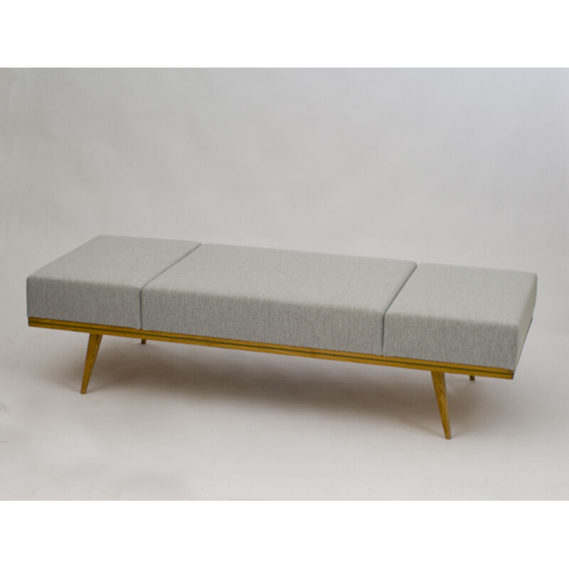 Vintage daybed in grey fabric 1960