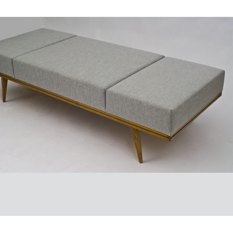 Vintage daybed in grey fabric 1960