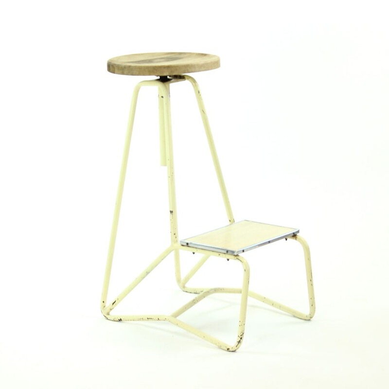 Vintage tall industrial bar stool chair