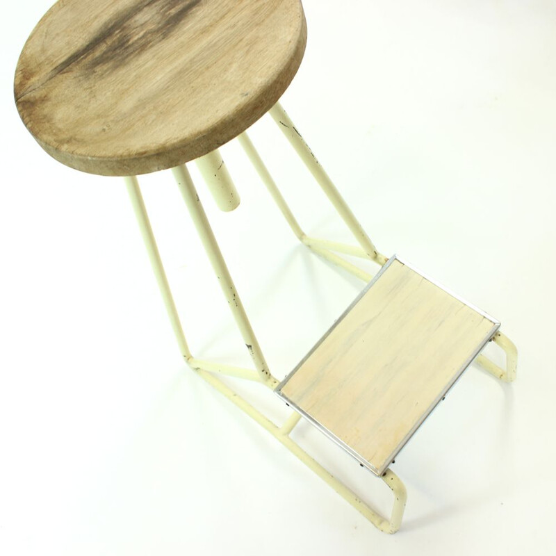 Vintage tall industrial bar stool chair