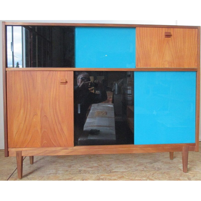 Vintage sideboard in teak in with multiple colours 