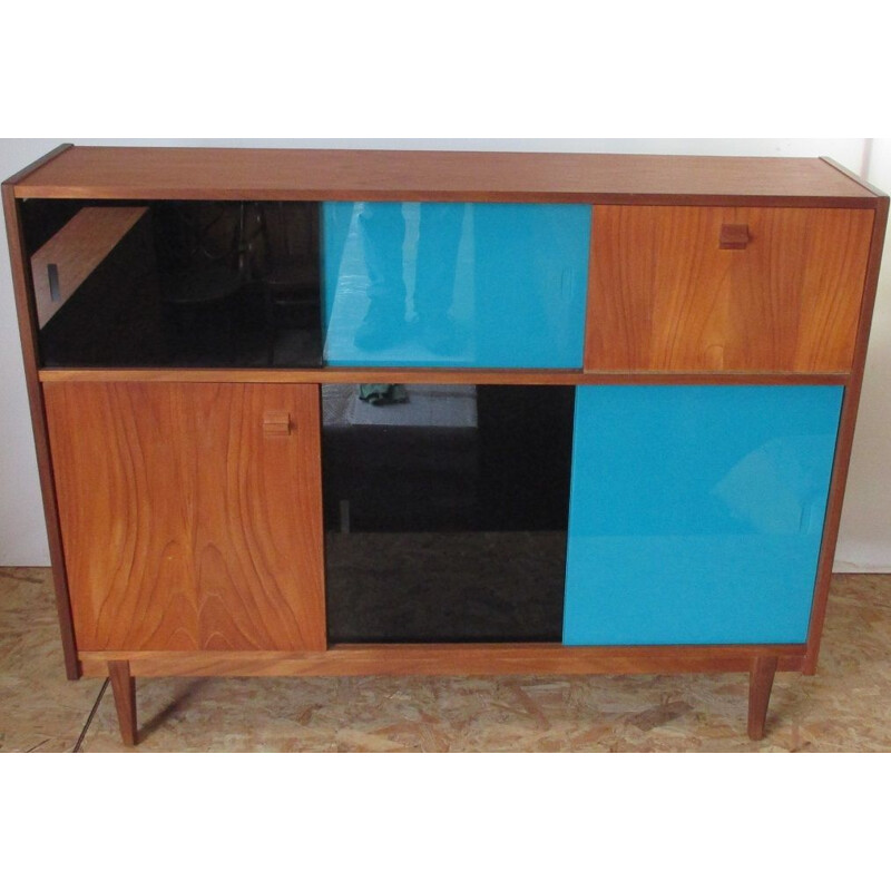 Vintage sideboard in teak in with multiple colours 