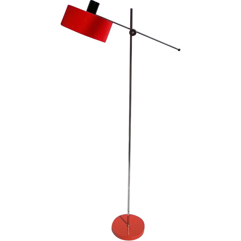 Lámpara de pie roja vintage Stilux 1960