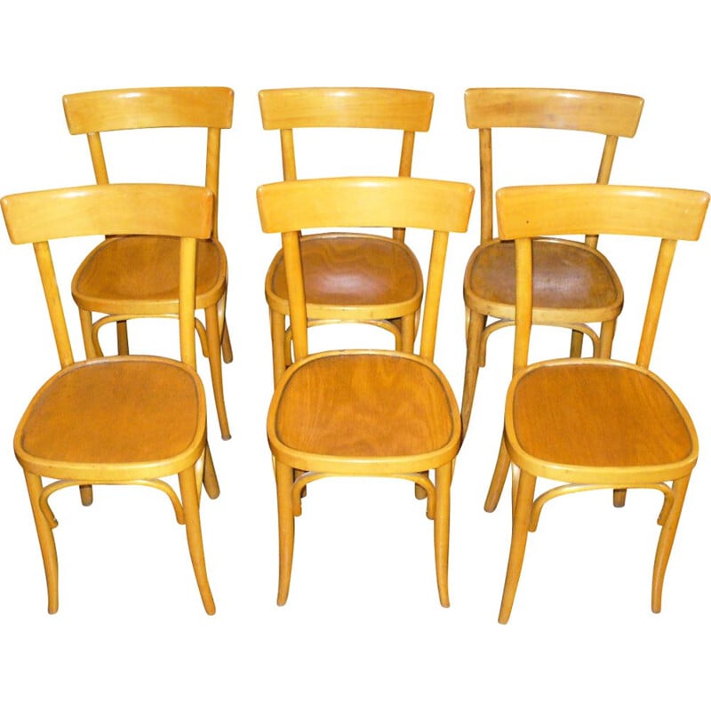 Lot de 6 chaises italiennes vintage 1940