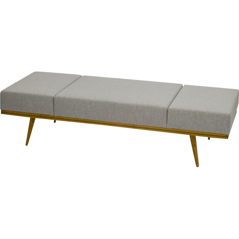 Vintage daybed in grey fabric 1960