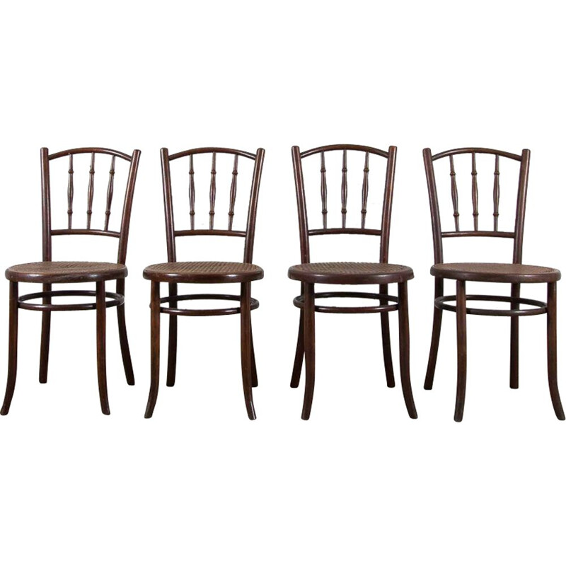 Lot de 4 chaises vintage par Fischel Autriche