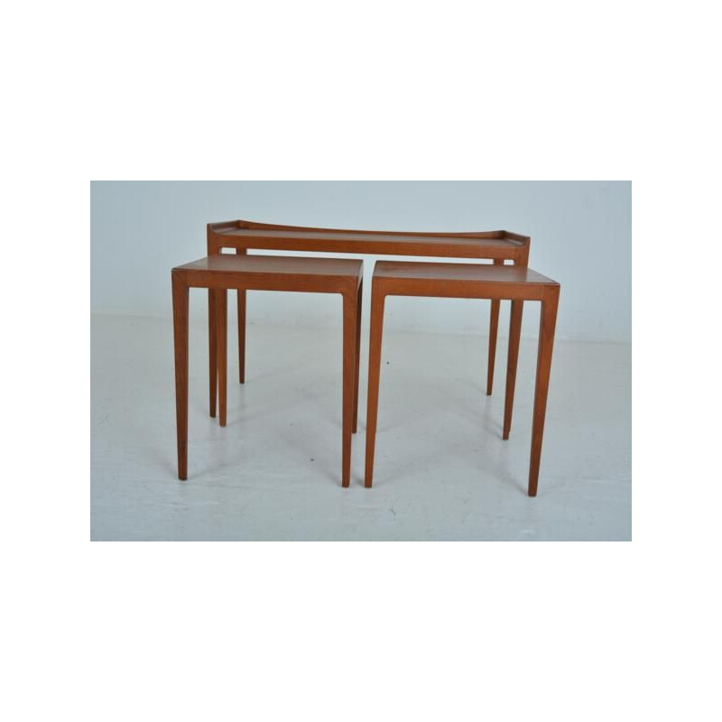 Set of 3 vintage Scandinavian nesting tables