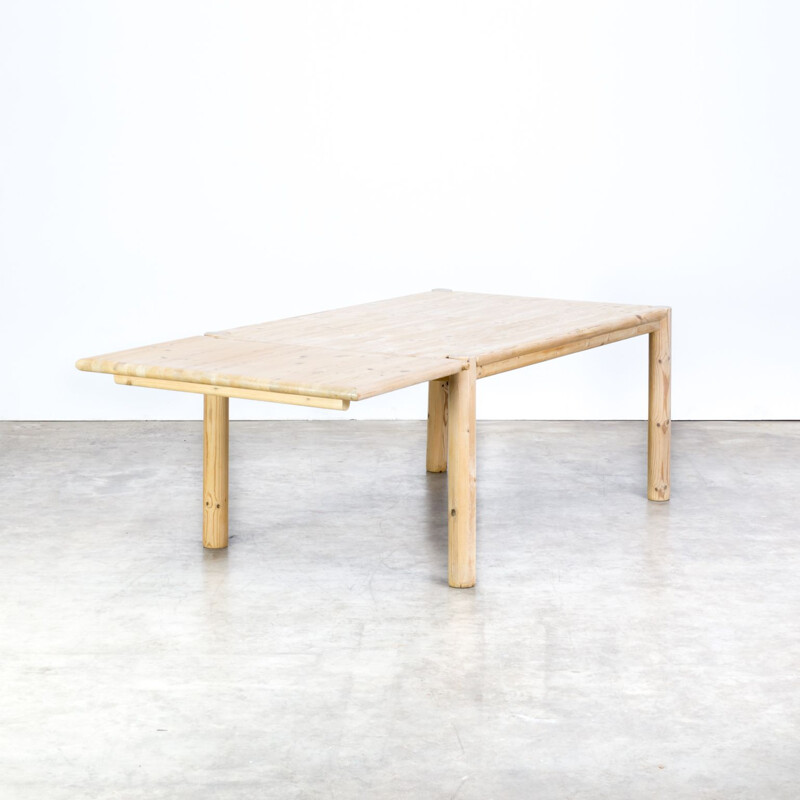 Vintage extendable dining table in pine wood by Rainer Daumiller for Hirtshals Savvaerk