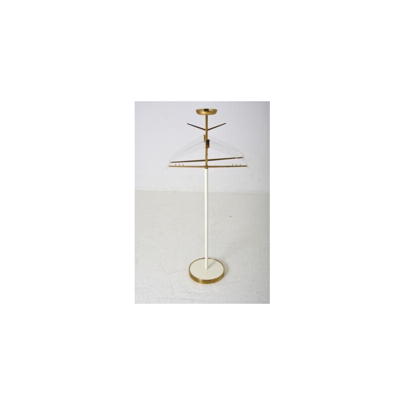 Vintage Scandinavian coat rack in brass