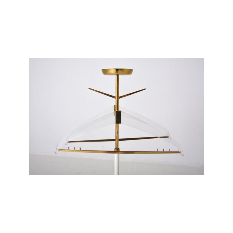 Vintage Scandinavian coat rack in brass