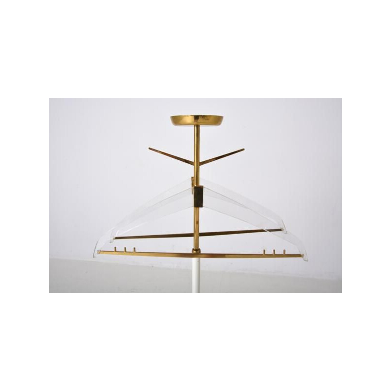 Vintage Scandinavian coat rack in brass