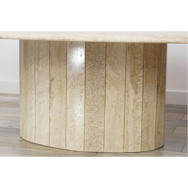 Vintage Italian coffee table in travertine