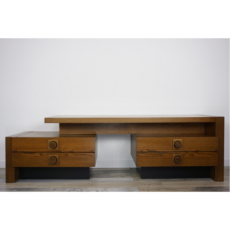 Vintage Belgian modular cabinet in oak