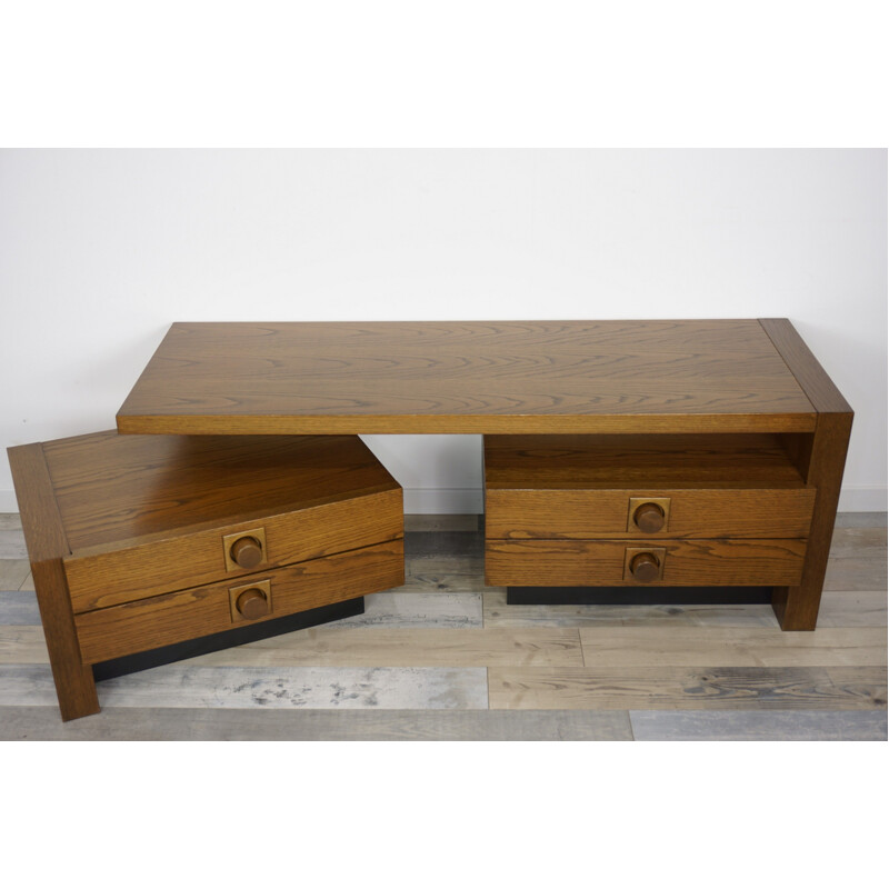 Vintage Belgian modular cabinet in oak