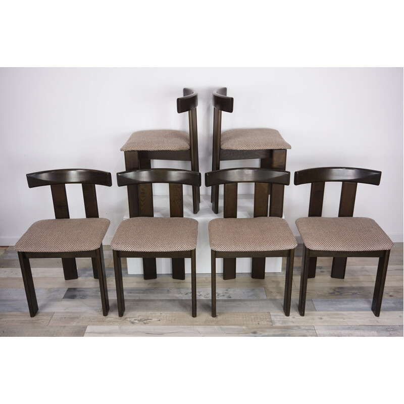 Set of 6 Italian chairs by Pinuccio Borgonovo for former