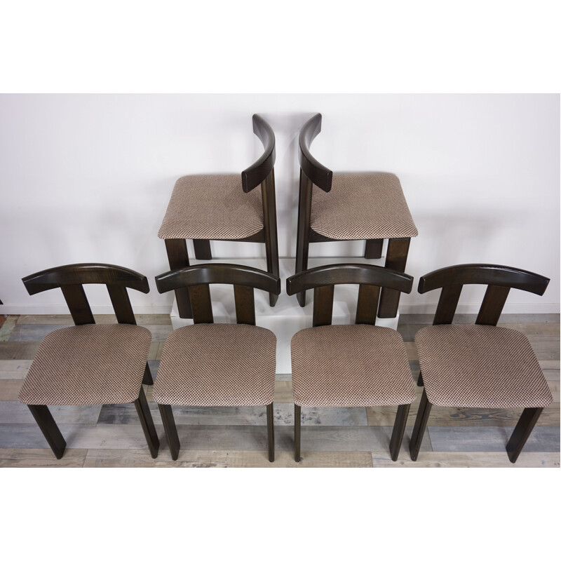 Set of 6 Italian chairs by Pinuccio Borgonovo for former